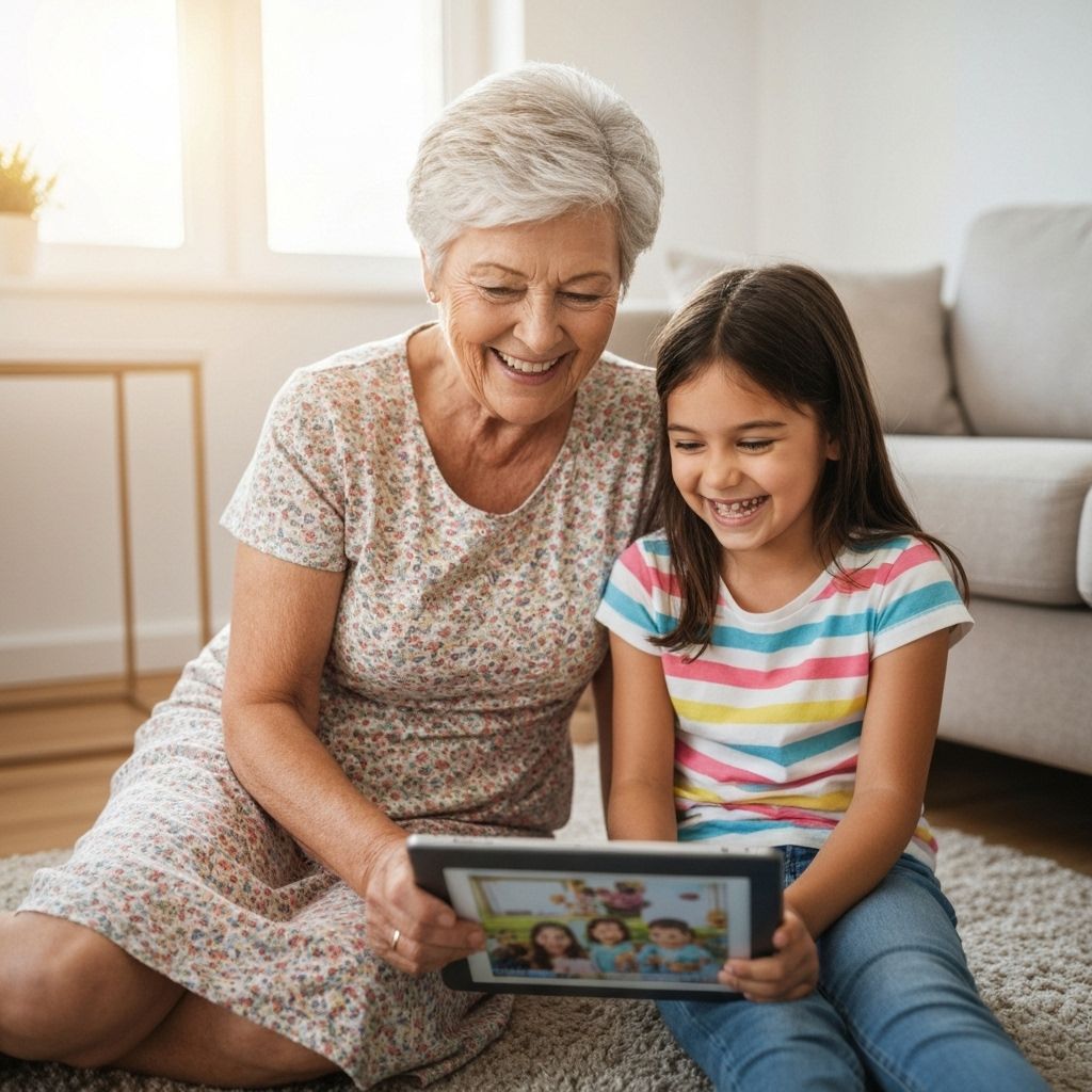 Grandmother and granddaughter sharing memories